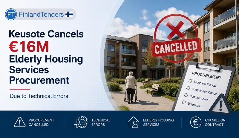 Keusote Cancels €16M Elderly Housing Services Procurement Due to Technical Errors